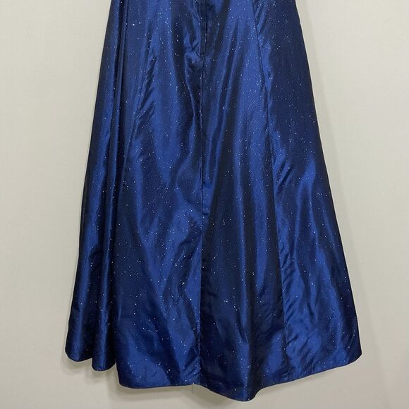 Scott McClintock Blue Glitter Strapless Formal Dress Gown Fit & Flare Maxi Sz 6 - Picture 7 of 10